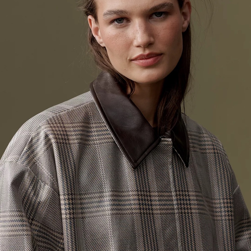 Scotch & Soda Plaid Coat with Dark Collar